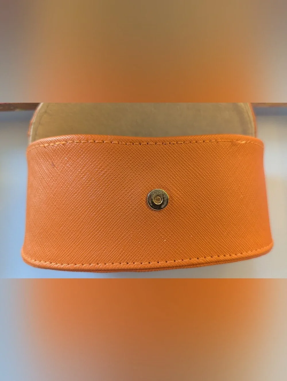 Tory Burch Faux Leather Textured Orange Eyeglasses Sunglasses Case